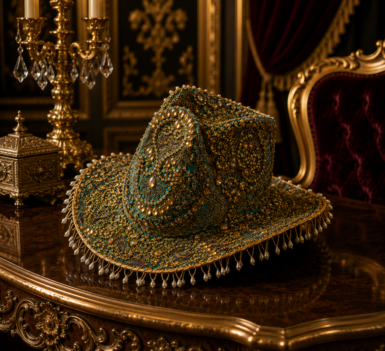 Green Embroidery Hat