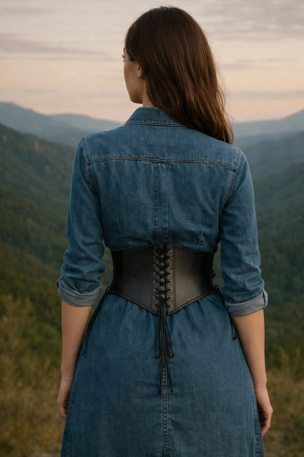 Black Leather Corset Belt
