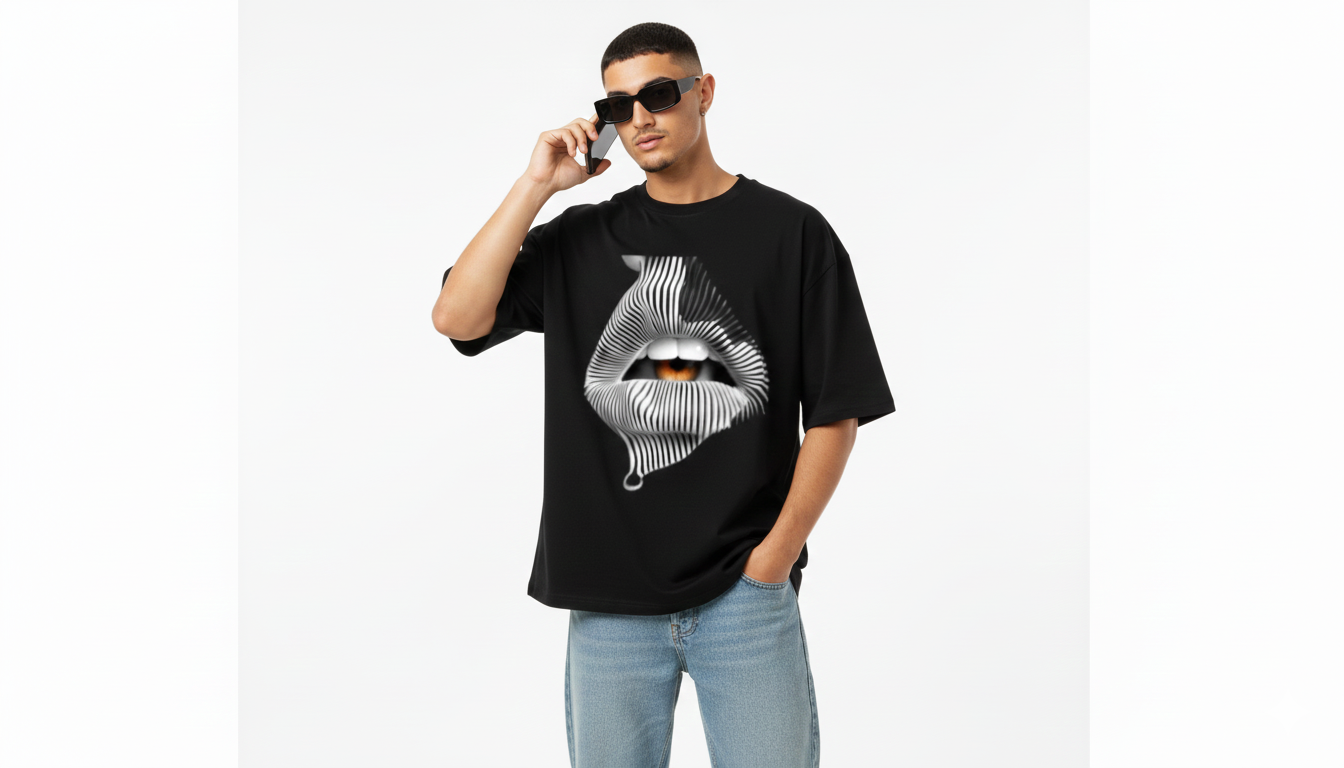 Graphic Lip Print T-Shirt