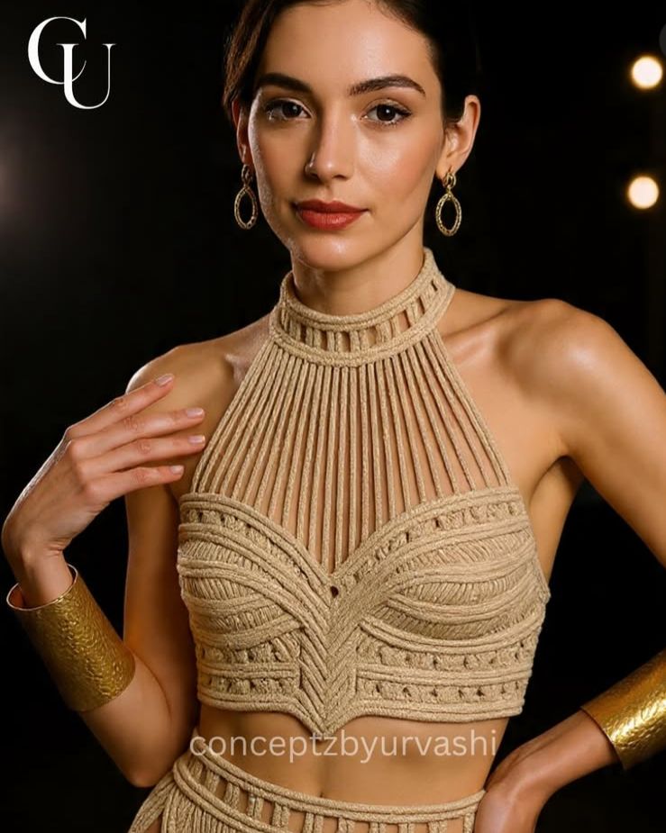 Handcrafted Macrame Halter Crop Top