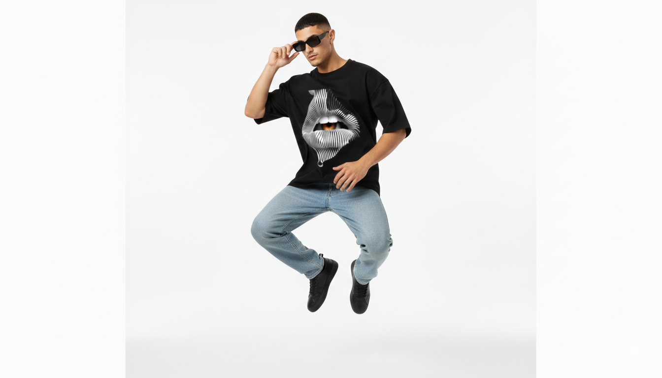 Graphic Lip Print T-Shirt