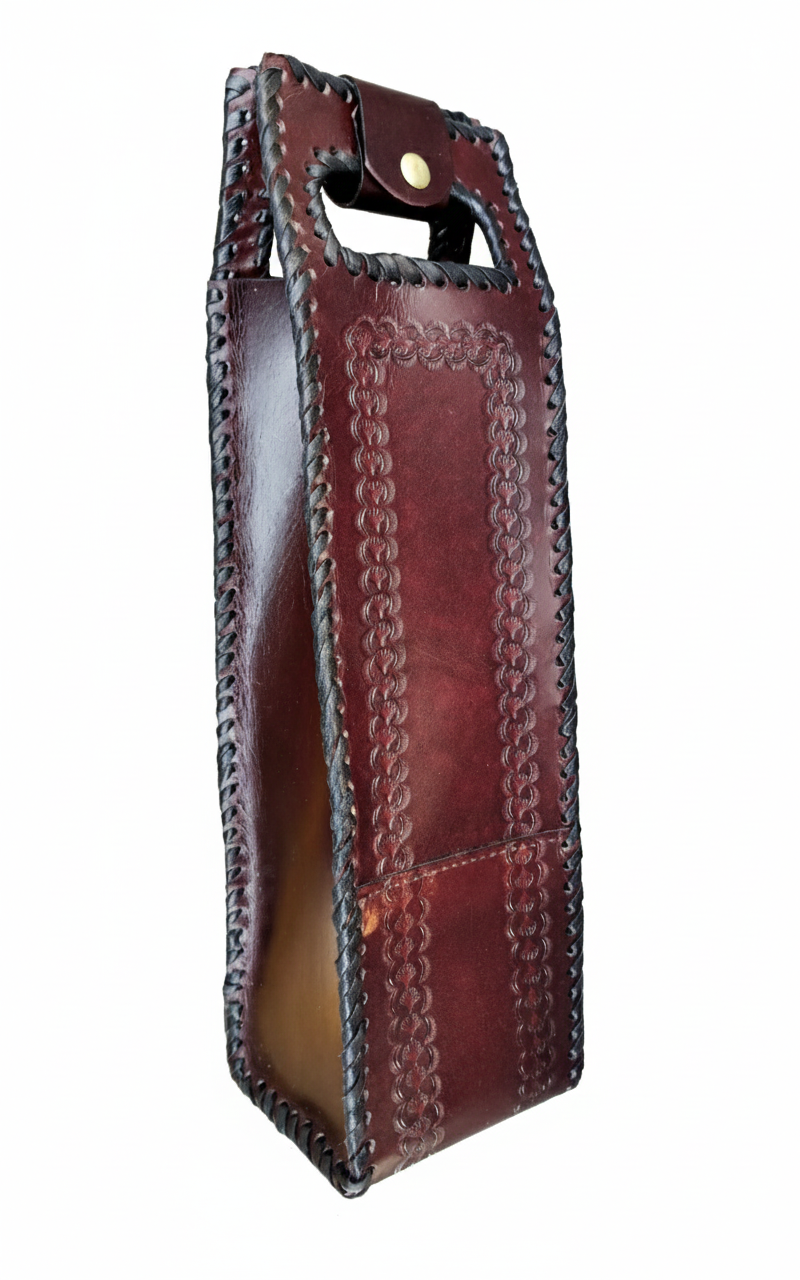 Handcrafted Leather Wine Bag
