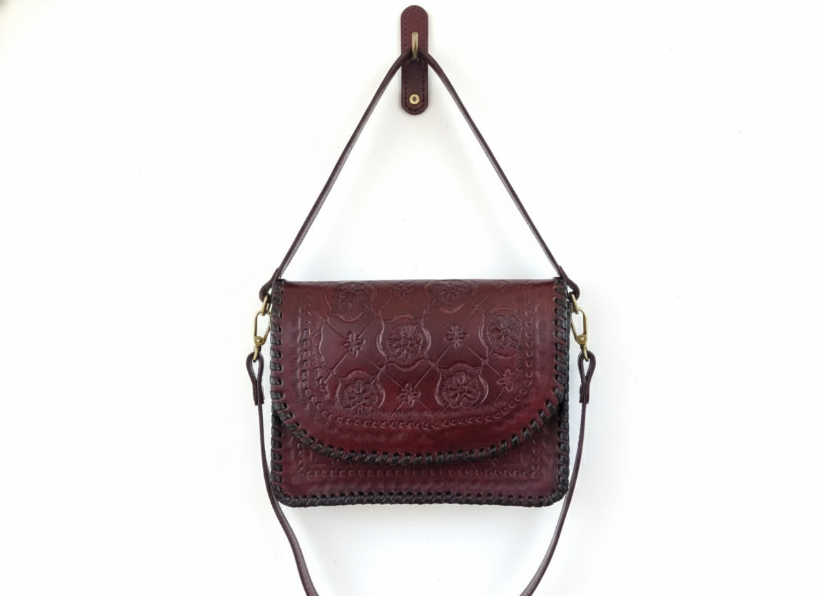 Embossed Leather Handbag