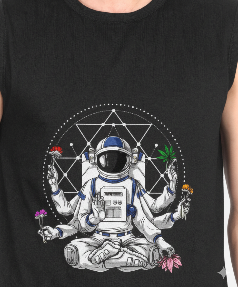 Astronaut Yoga Graphic Tank Top