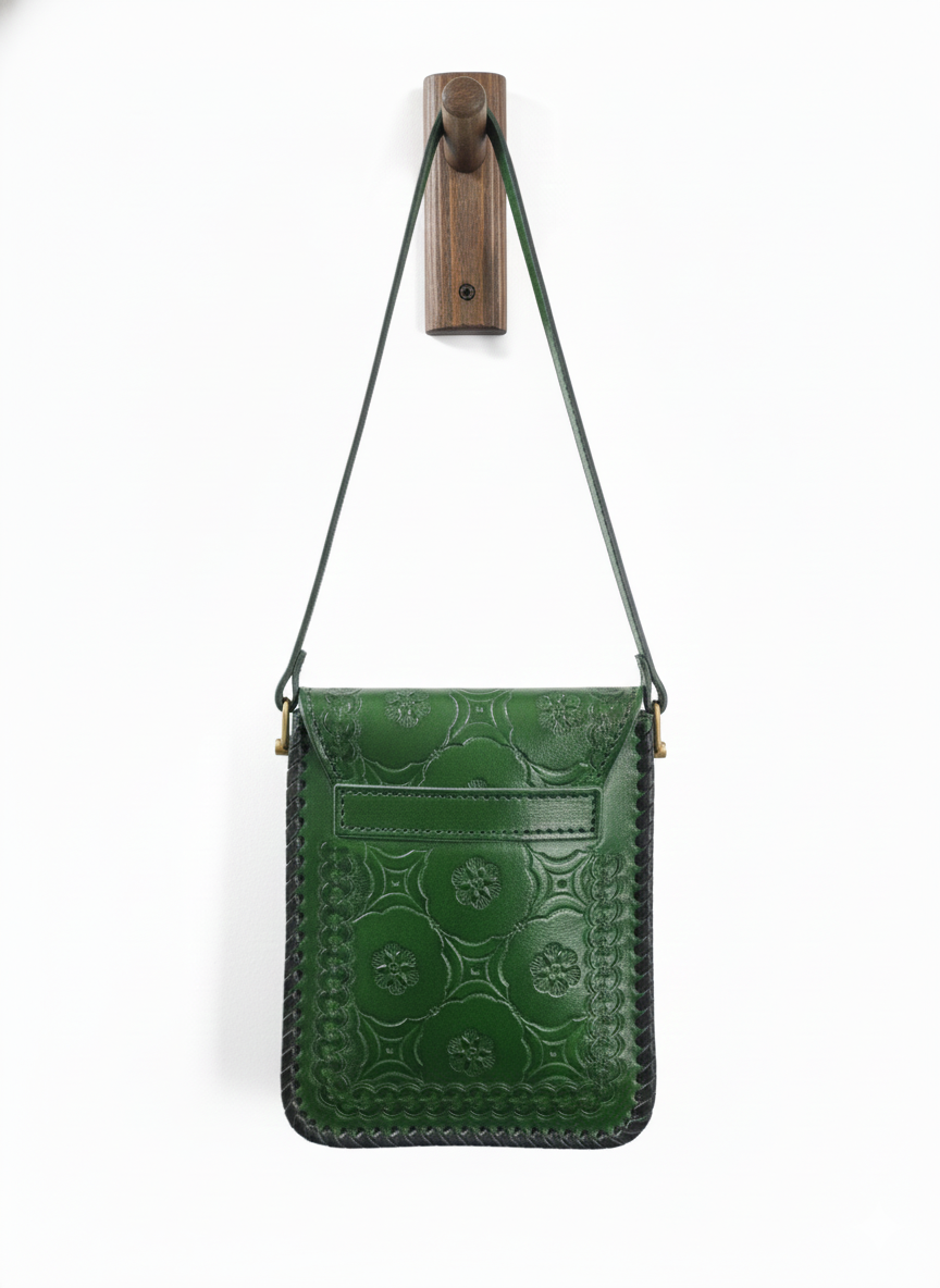 Green Leather Crossbody Bag