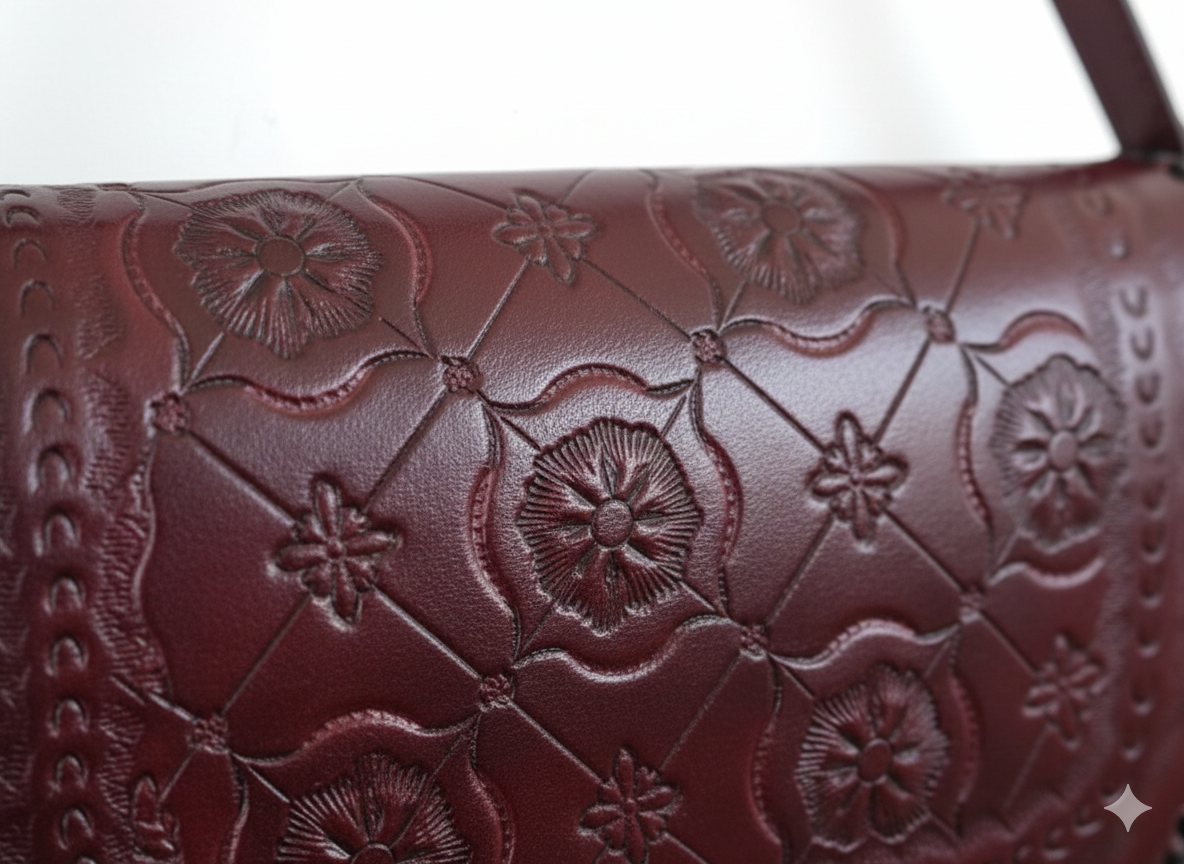 Embossed Leather Handbag