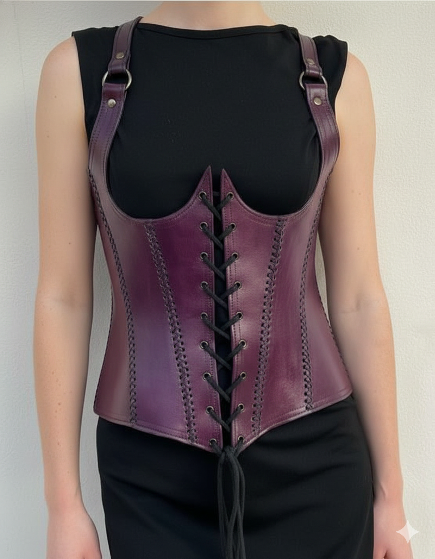 Purple Leather Corset