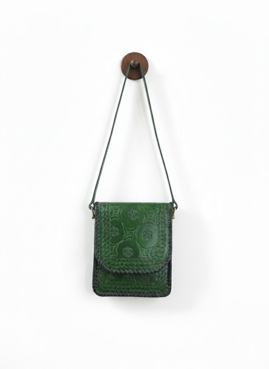 Green Leather Crossbody Bag