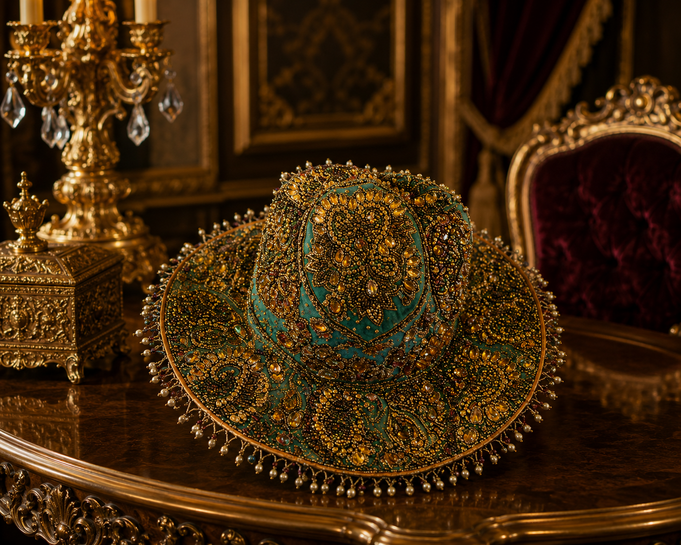 Green Embroidery Hat