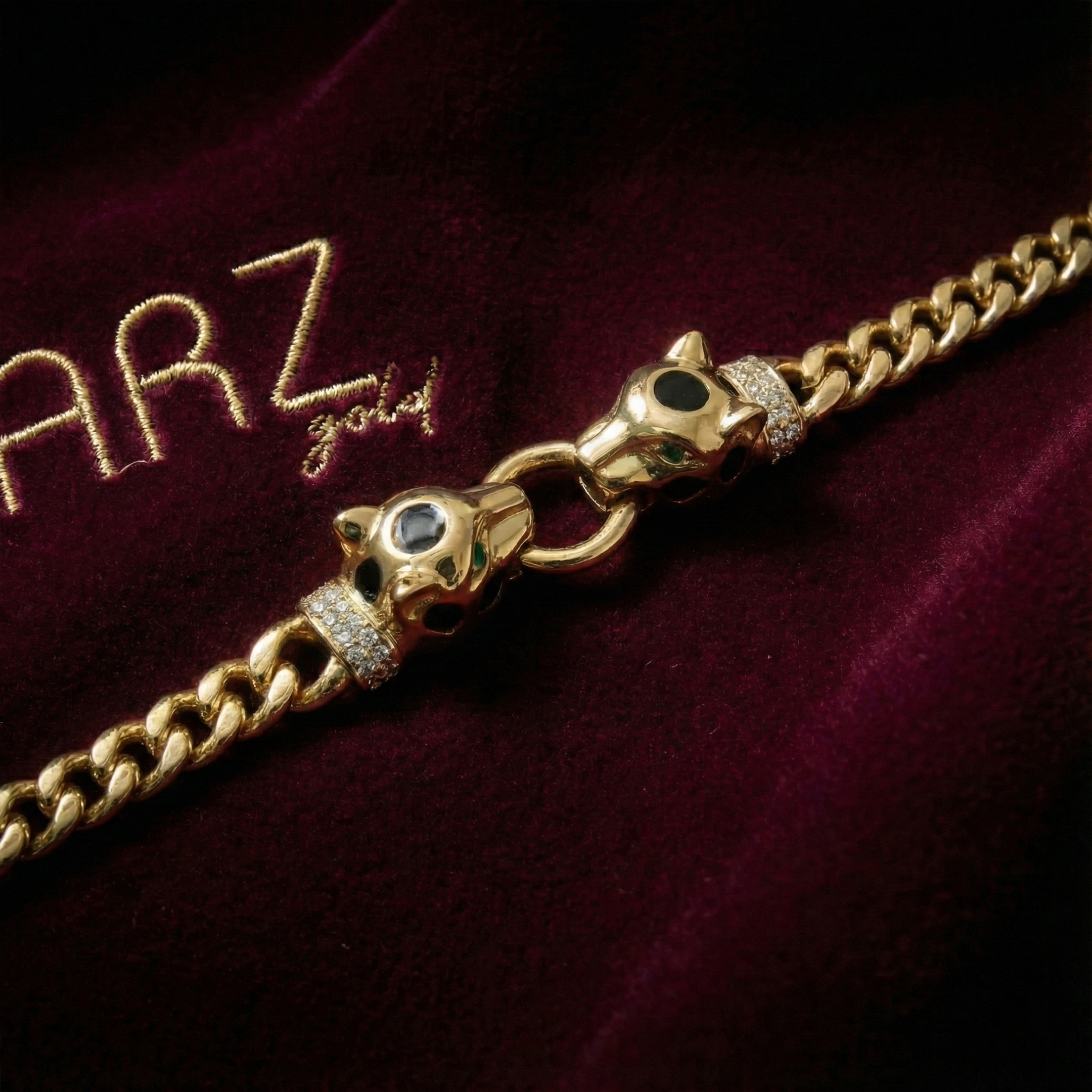 Panter Başlı Altın Bileklik