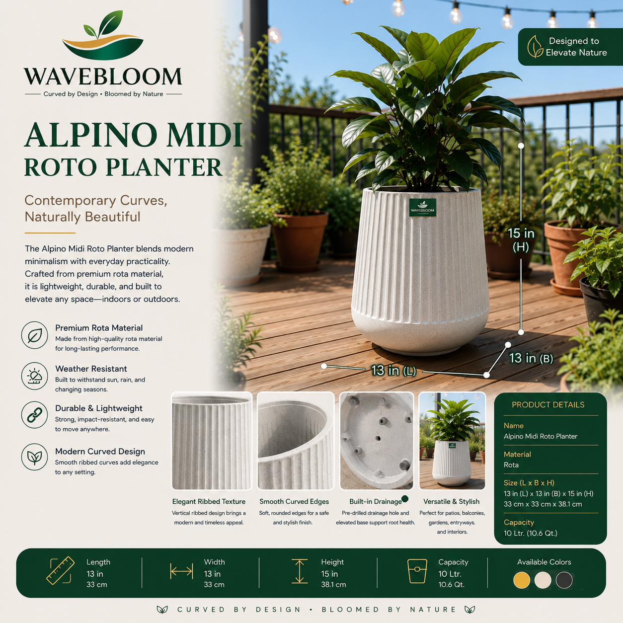 Alpino Midi Roto Planter
