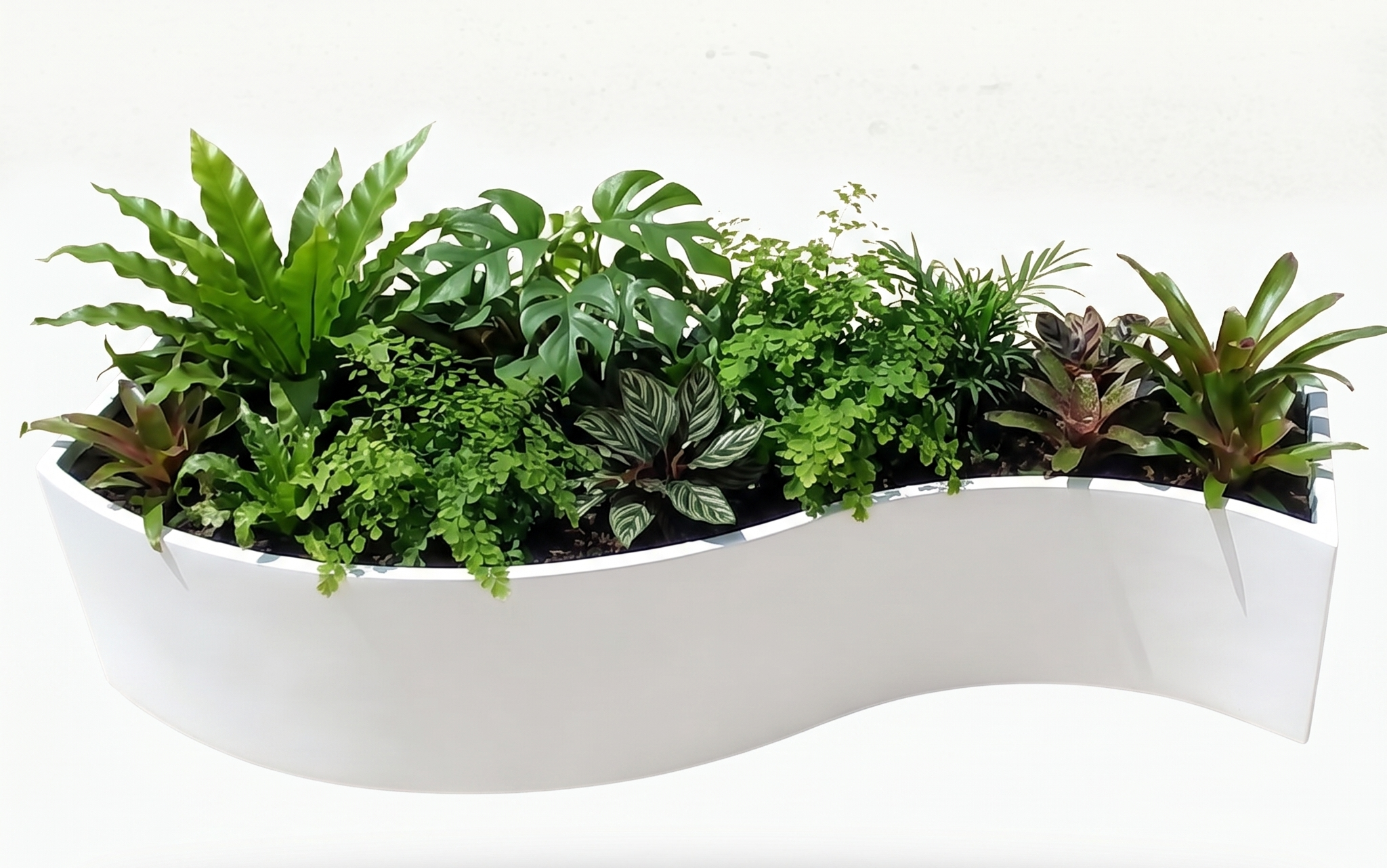 FRP Modern Indoor Planter Current Wave