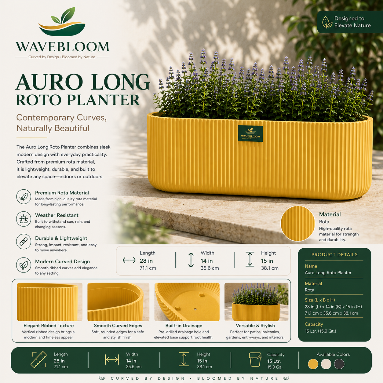 Auro Long Roto Planter