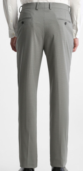 Men's Grey Checkered Dress Pants