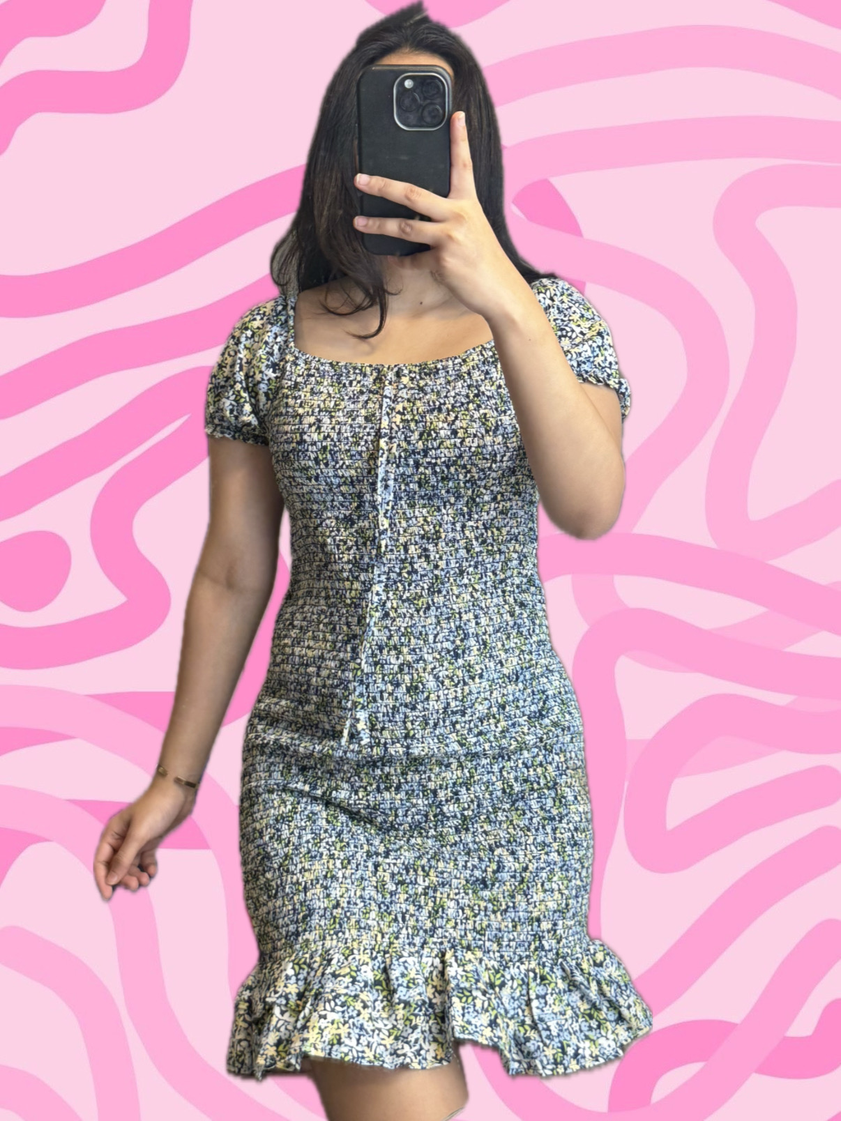 Floral Smocked Mini Dress