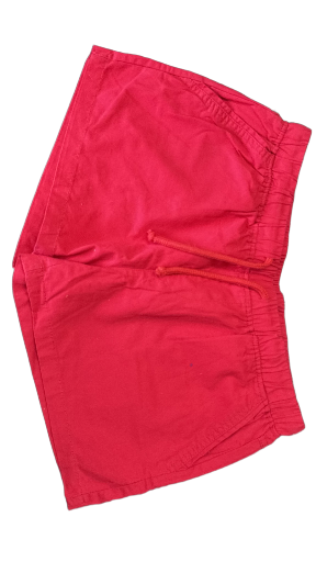 Red Cotton Casual Shorts