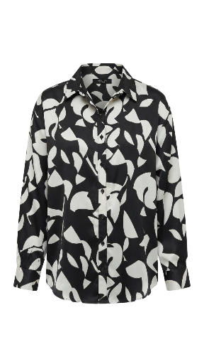 Black & White Abstract Print Shirt