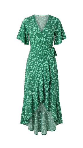 Green Polka Dot Wrap Dress
