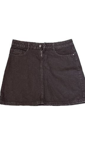 Black Denim Mini Skirt