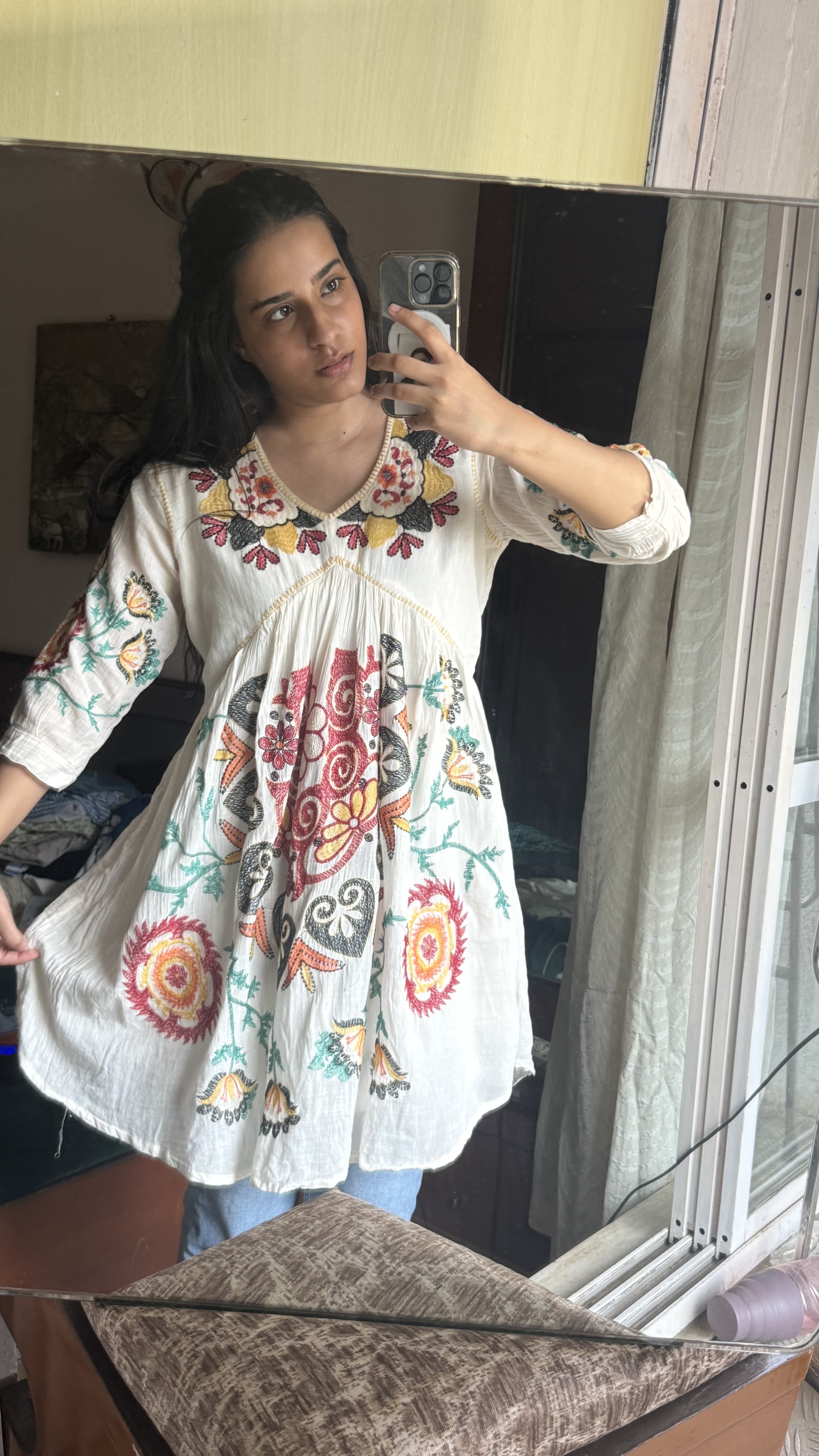 Boho Embroidered Tunic Dress