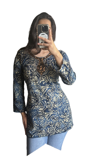 Indigo Swirl Printed Kurti