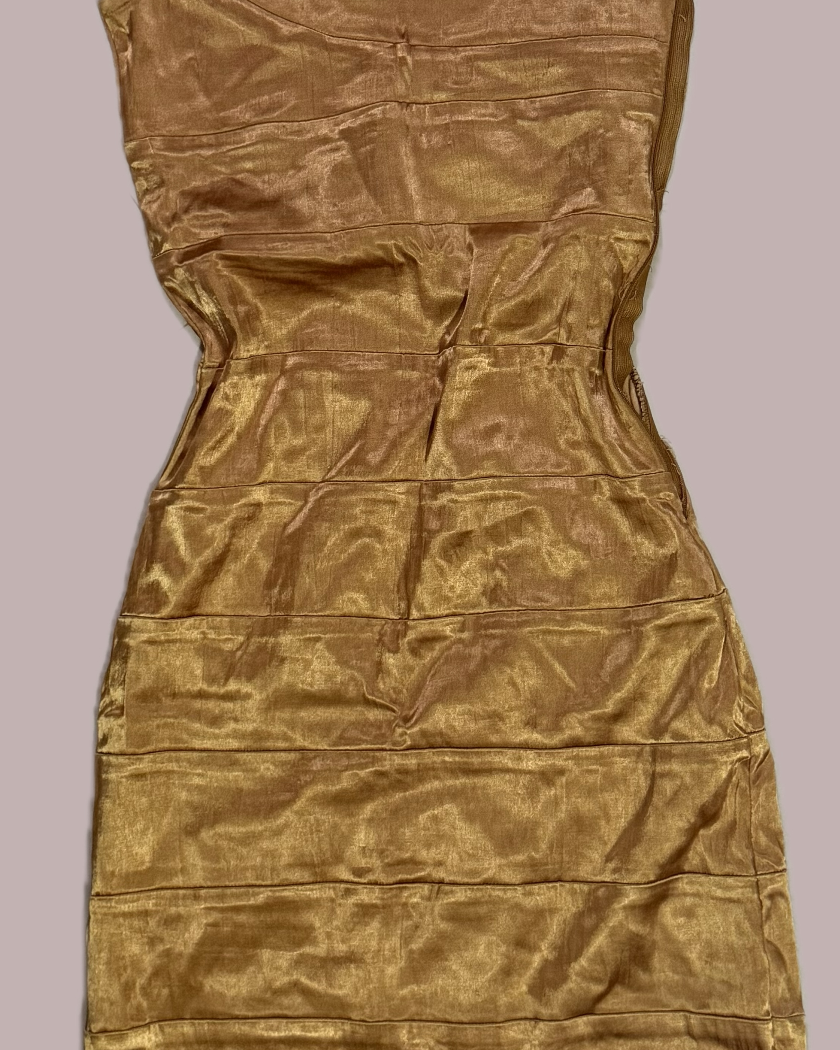 Gold One-Shoulder Velvet Dress