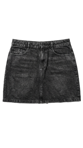 Black Denim Mini Skirt