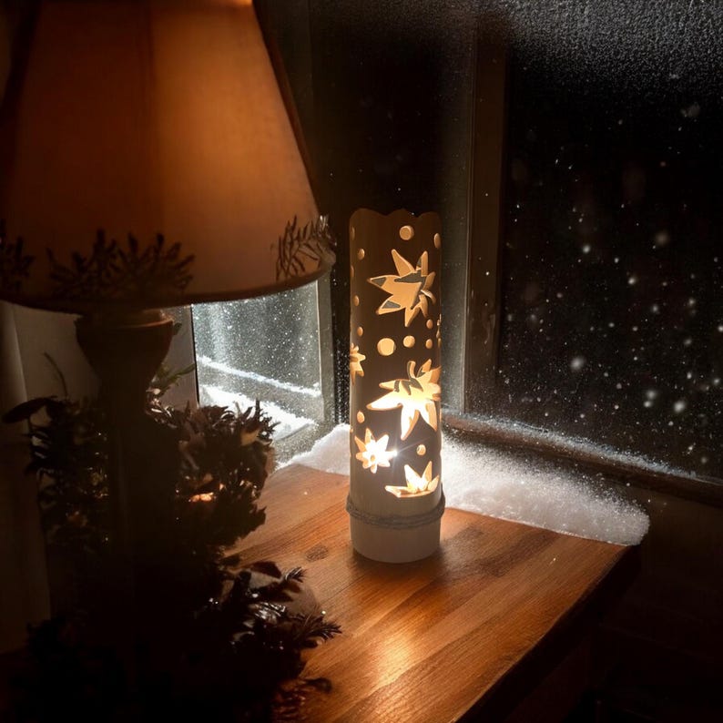 Handmade Maple Leaf Bamboo Lamp: Japanese Zen Decor (12 Inches)
