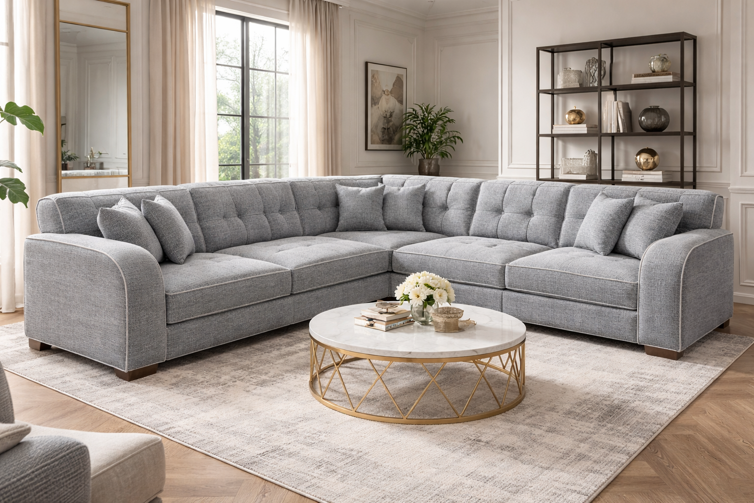Modern Grey Sectional Sofa