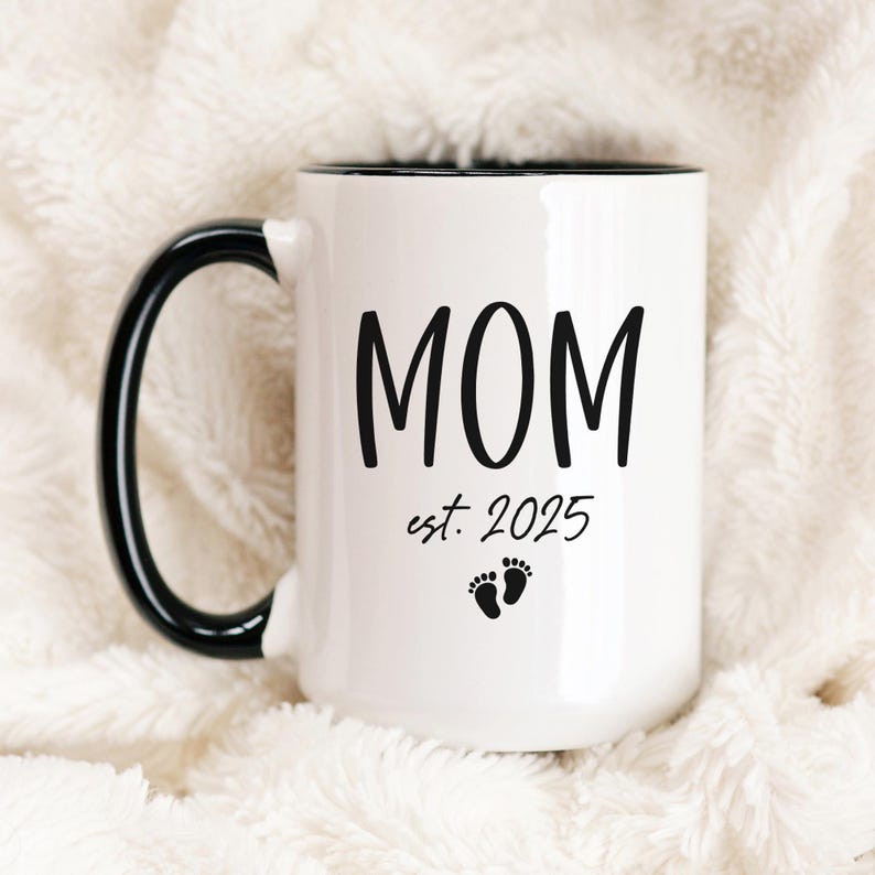 Personalized Mom Coffee Mug for Mother's Day Gift, The Year I Became a Mom, Gift for Her, Multi-Color Mom Coffee Mug Design, 11oz and 15oz