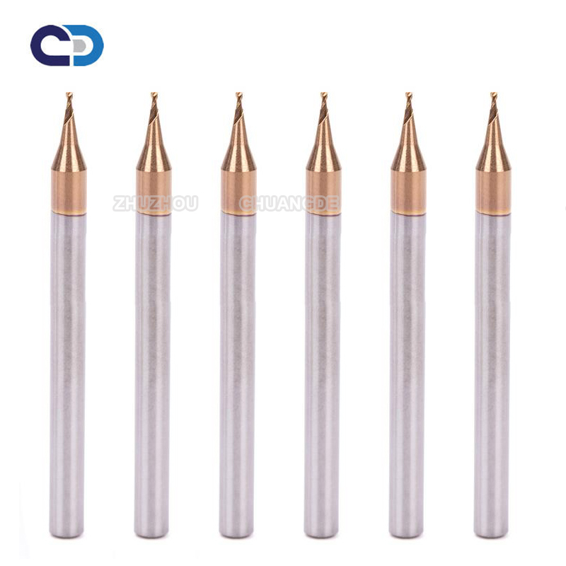 HRC55/HRC65 Micro Diameter End Mills Ultrafine micro solid Carbide end Mill d0.2 d0.3 d0.4