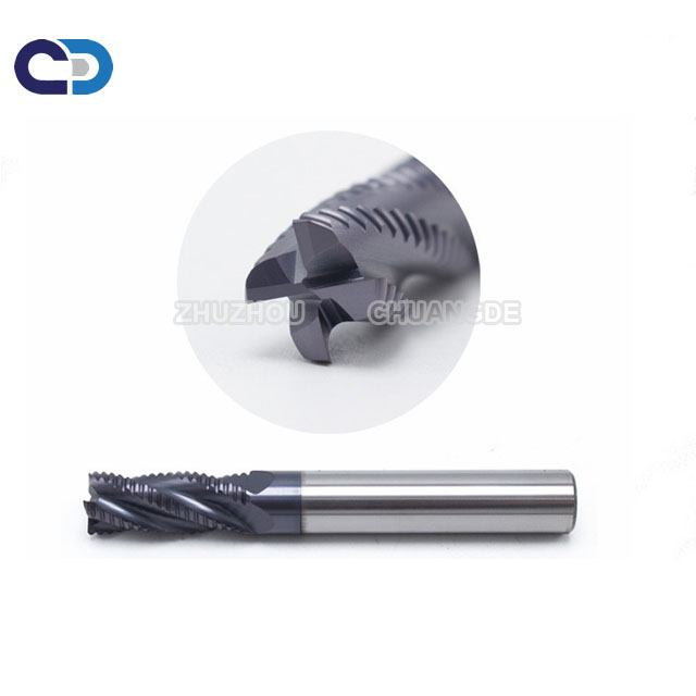 Solid Carbide End mills hard alloy 4 Flute Rough Endmill tool coating