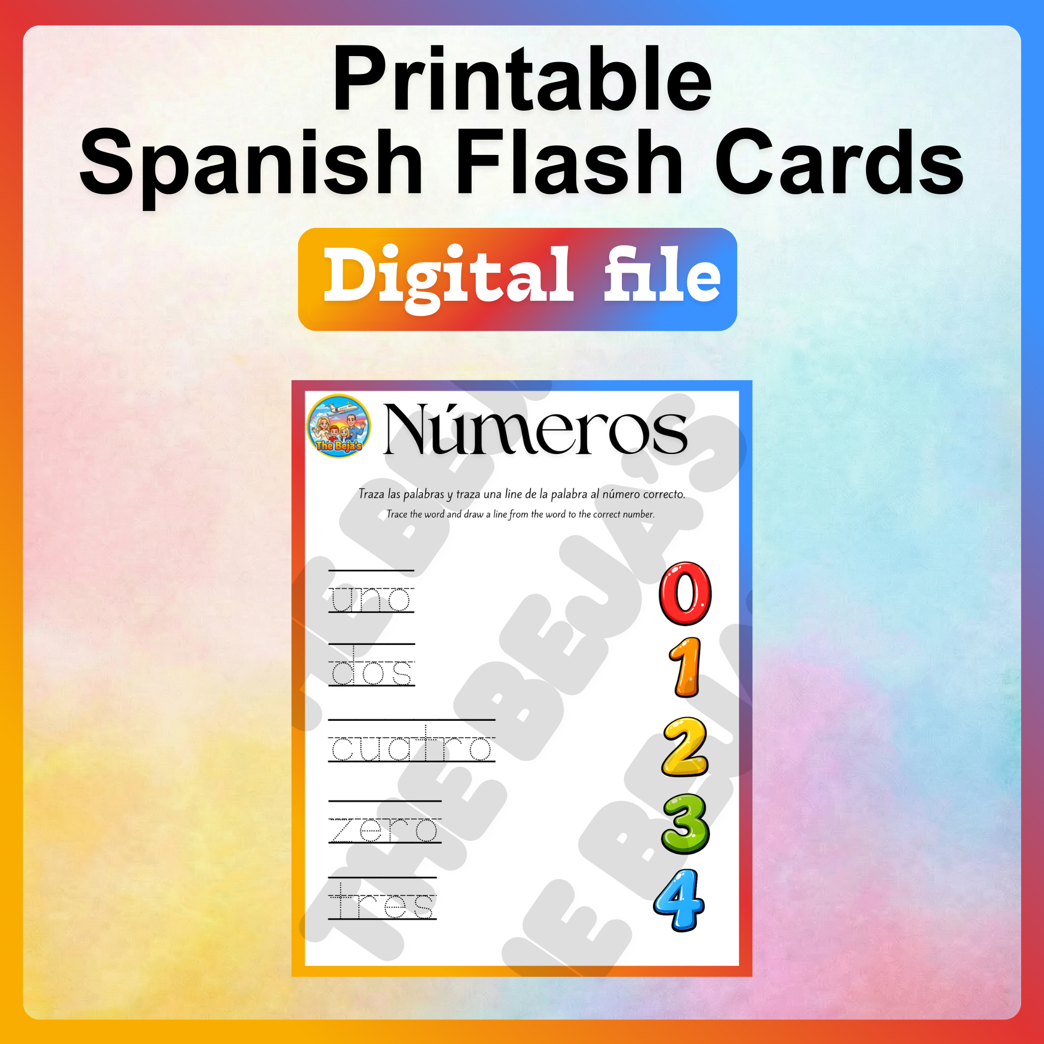 Printable Spanish Worksheet - Numbers