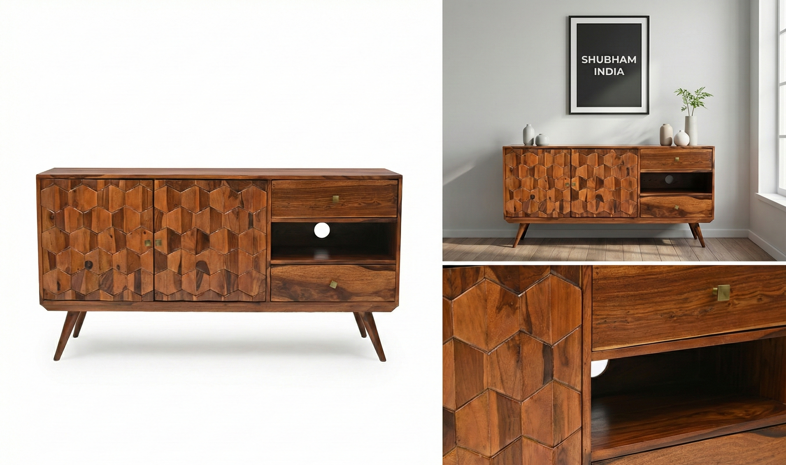 Mid-Century Modern Wooden Sideboard