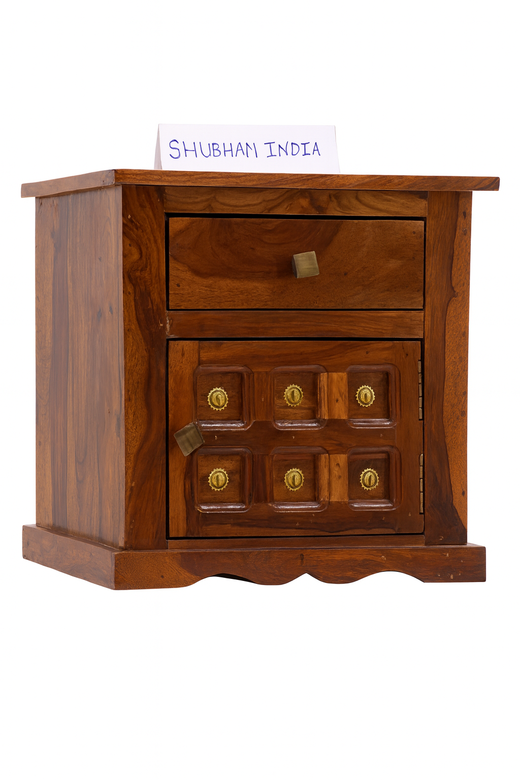 Wooden Brass bedside table