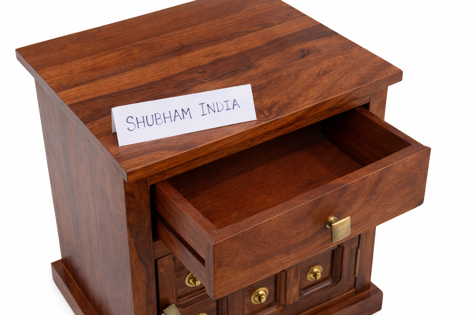 Wooden Brass bedside table