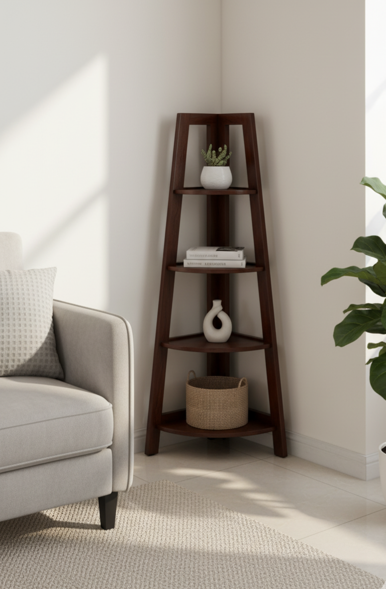 Sheesham Wood Corner Shelf (Folding)