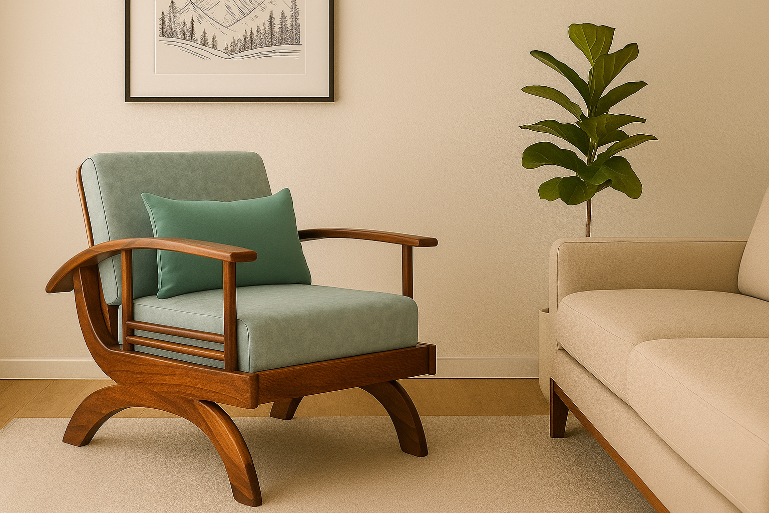 Arc - Collection by SHUBHAM INDIA Wooden Sofa Chair 