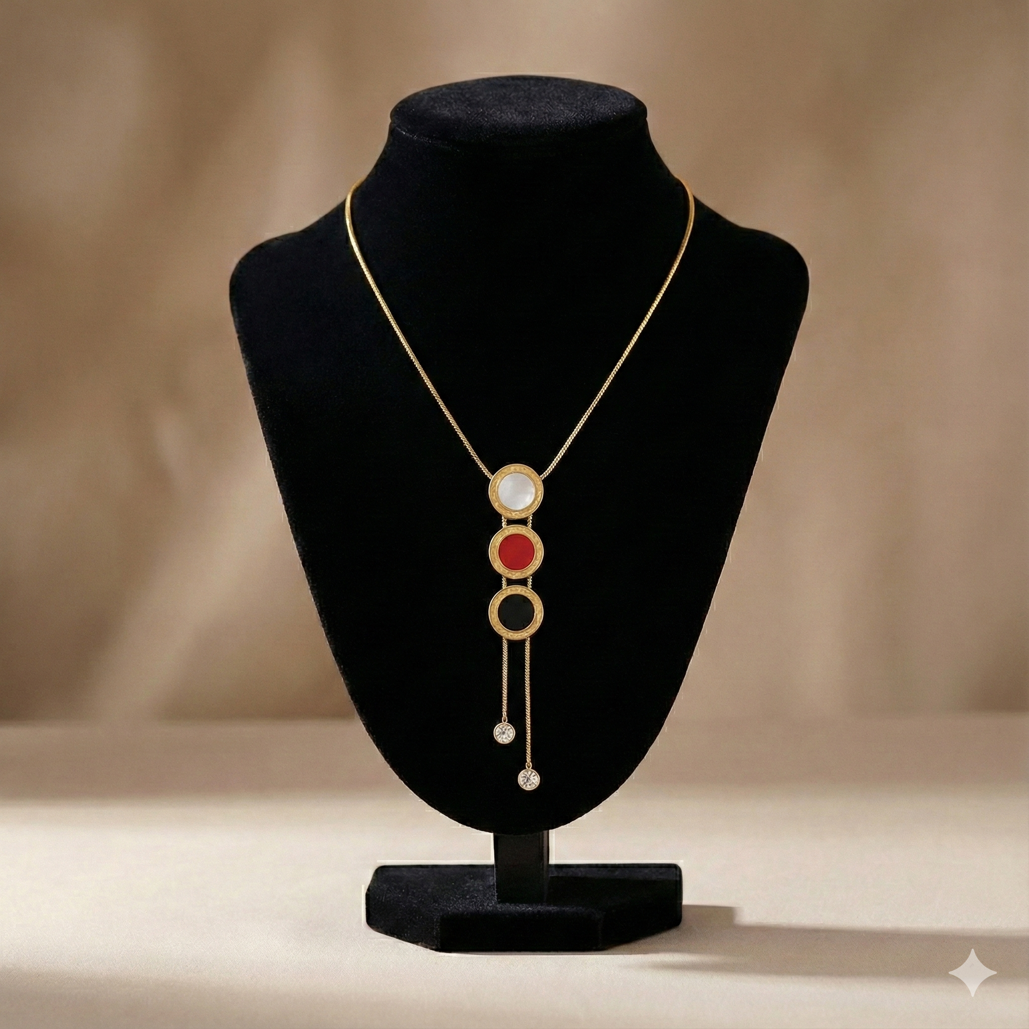 عقد متدلٍ بقطرات الكرستال