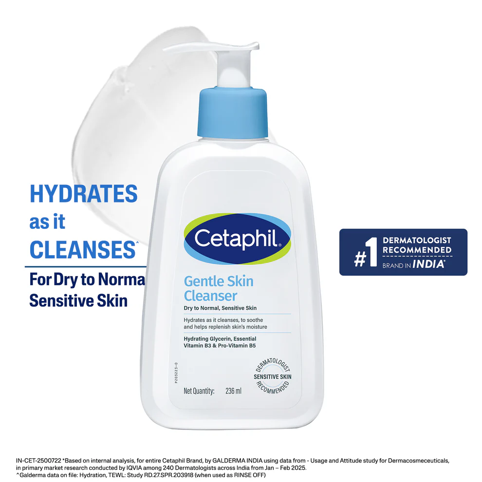 Cetaphil Gentle Skin Cleanser 250ml Face & Body Wash Sensitive Dry Skin