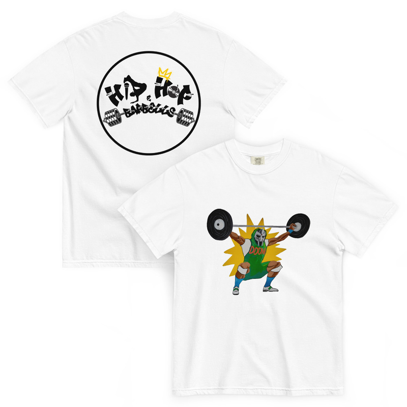 Hip Hop & Barbells Doom World Record Holder T-Shirt - White