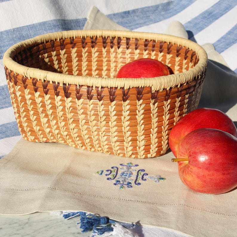 Large Sabina Pine and Wild Grass Basket for Knitting or Fruit
