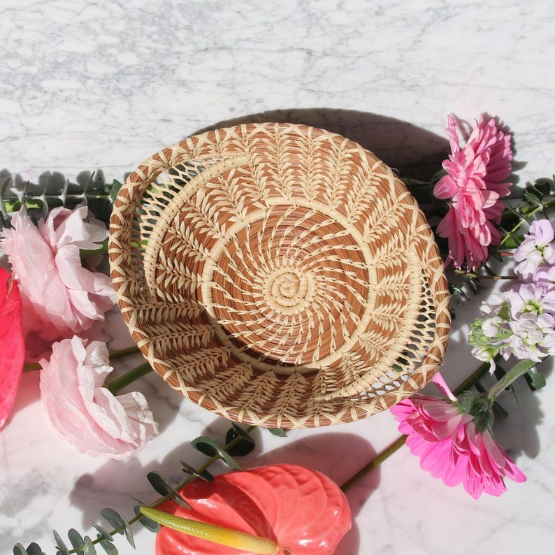 Pine Needle Haida Handwoven Basket with Handles / 3 Sizes