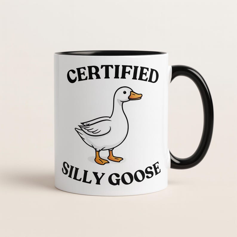 Certified Silly Goose Mug, Silly Goose Cup, Cute Duck Mug for Him, Meme Cup Gift, Funny Goose Coffee Mugs, Gag Birthday Gifts for Her