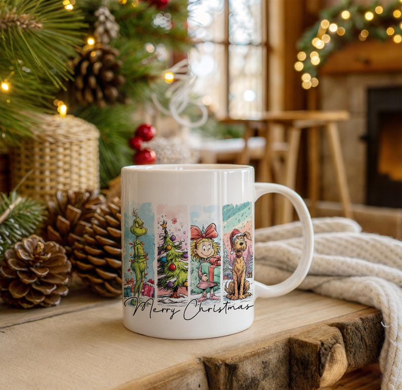 Grinch Christmas Mug Sublimation Design, Cartoon Movie Png, Instant Download