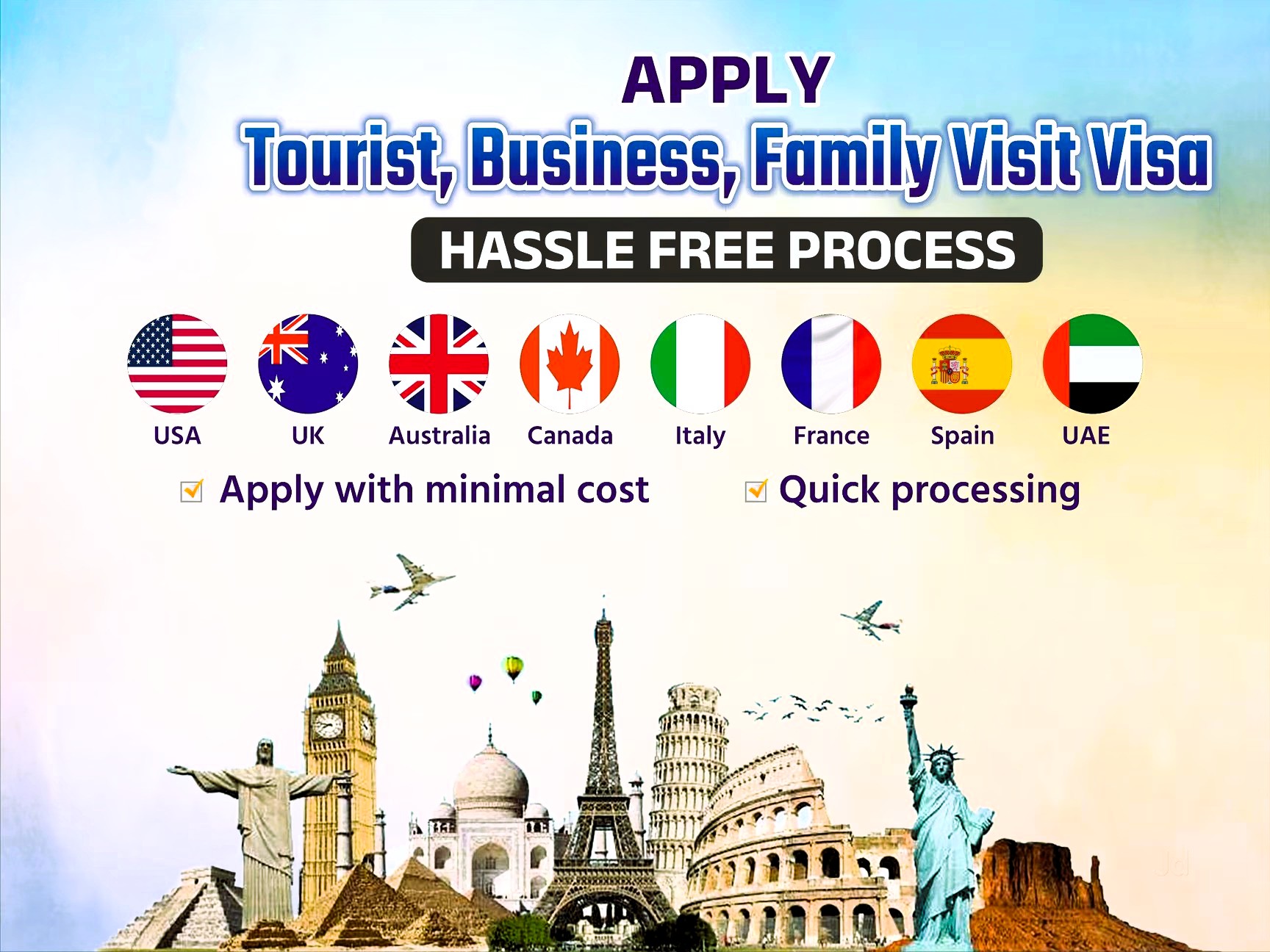 Tourist, Business, Family Visit Visa Application