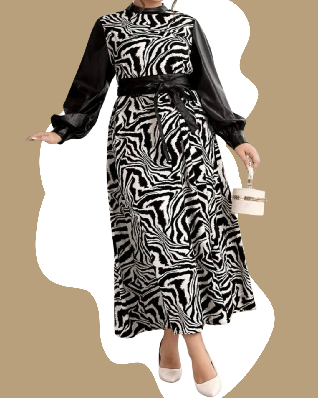 Zebra Print Long Dress 3XL 4XL