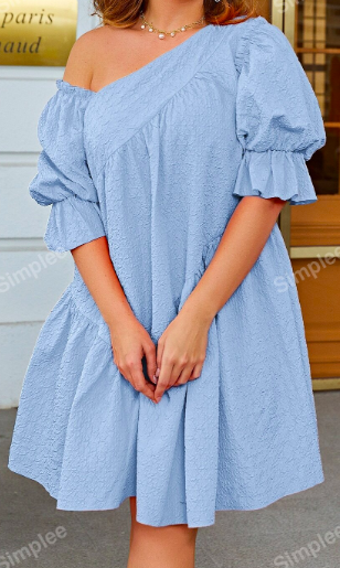 Light Blue Off-Shoulder Dress 3XL