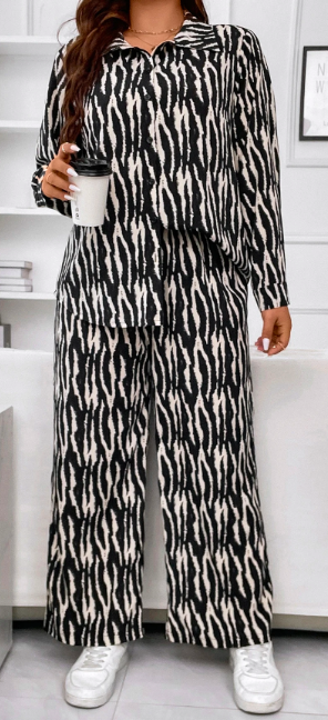 Zebra Print Pajama Set 2XL