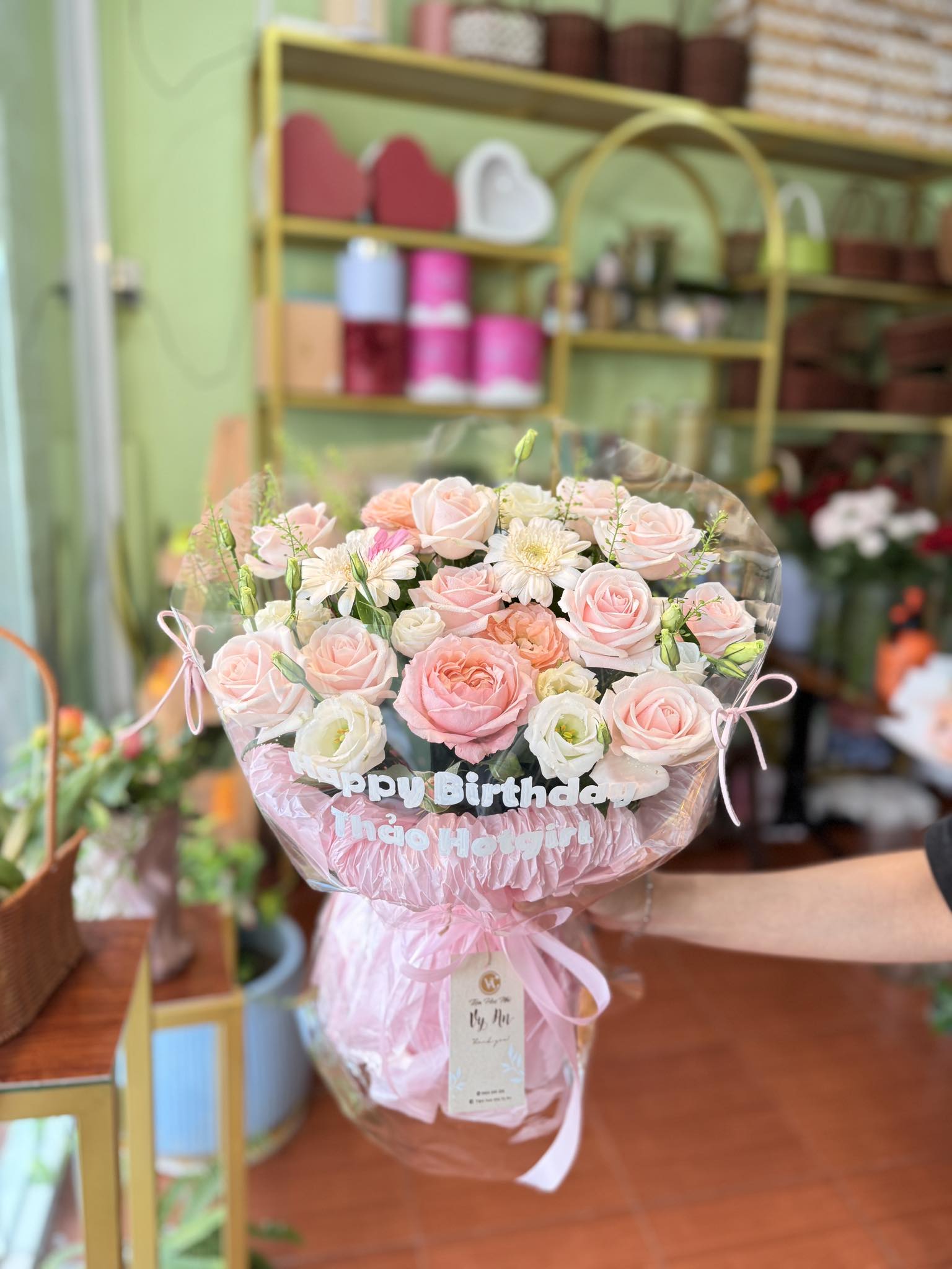 Pink Rose Birthday Flower Bouquet